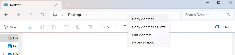 Copy address example